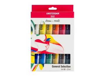 Amsterdam : Standart Akrilik Boya Seti : General Selection : 12 Renk x 20 ml