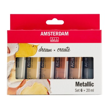 Amsterdam : Standart Akrilik Boya Seti : Metallic Set : 6 Renk x 20 ml