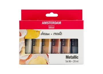 Amsterdam : Standart Akrilik Boya Seti : Metallic Set : 6 Renk x 20 ml