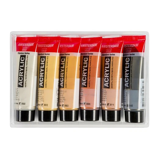 Amsterdam : Standart Akrilik Boya Seti : Metallic Set : 6 Renk x 20 ml