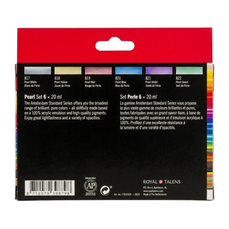 Amsterdam : Standart Akrilik Boya Seti : Pearlescent Set : 6 Renk x 20 ml