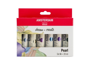 Amsterdam : Standart Akrilik Boya Seti : Pearlescent Set : 6 Renk x 20 ml