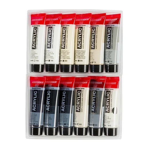 Amsterdam : Standart Akrilik Boya Seti : Grey Set : 12 Renk x 20 ml