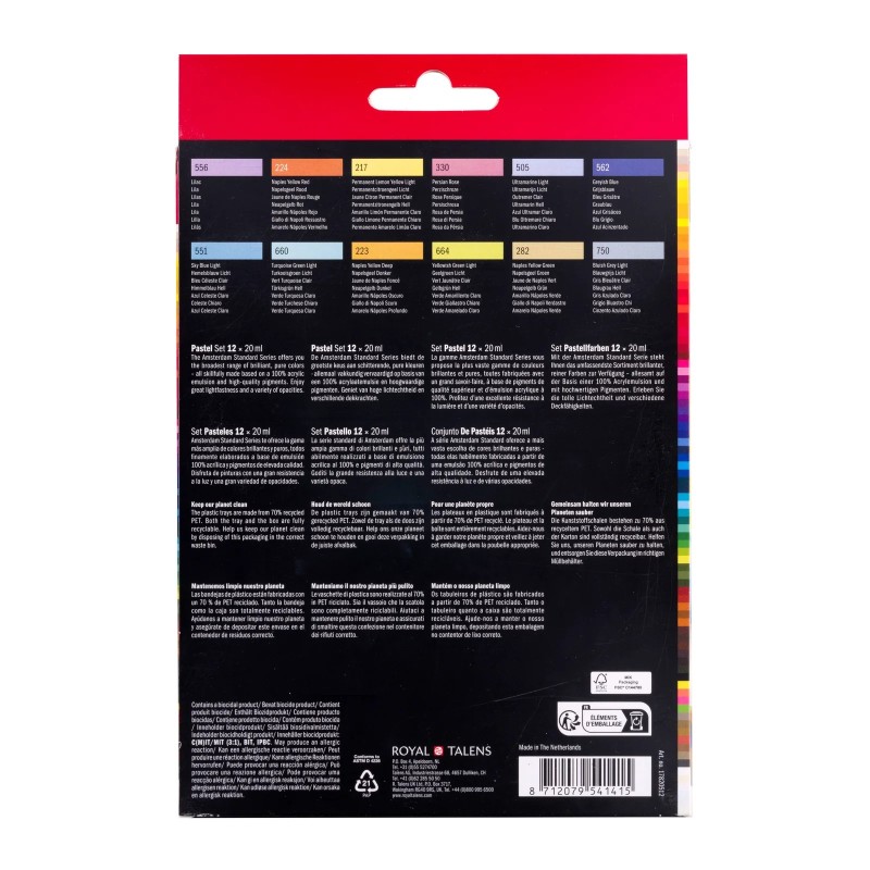 Amsterdam : Standart Akrilik Boya Seti : Pastel Set : 12 Renk x 20 ml