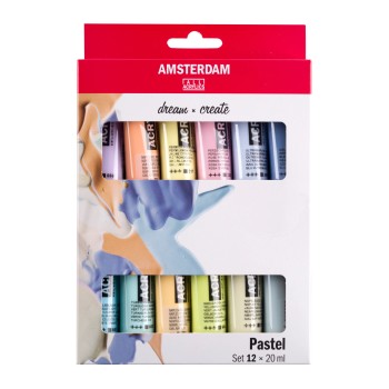 Amsterdam : Standart Akrilik Boya Seti : Pastel Set : 12 Renk x 20 ml