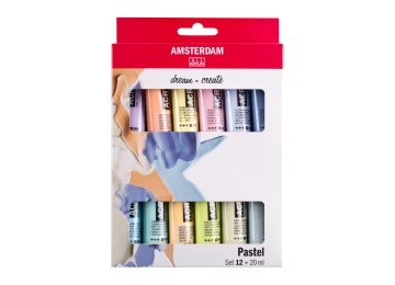 Amsterdam : Standart Akrilik Boya Seti : Pastel Set : 12 Renk x 20 ml