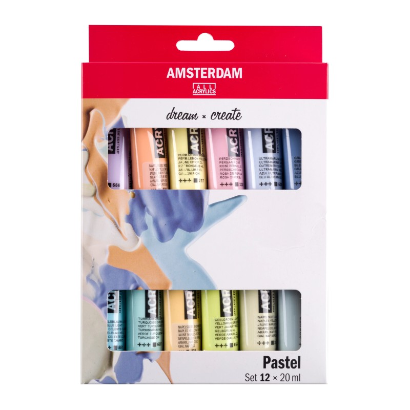 Amsterdam : Standart Akrilik Boya Seti : Pastel Set : 12 Renk x 20 ml