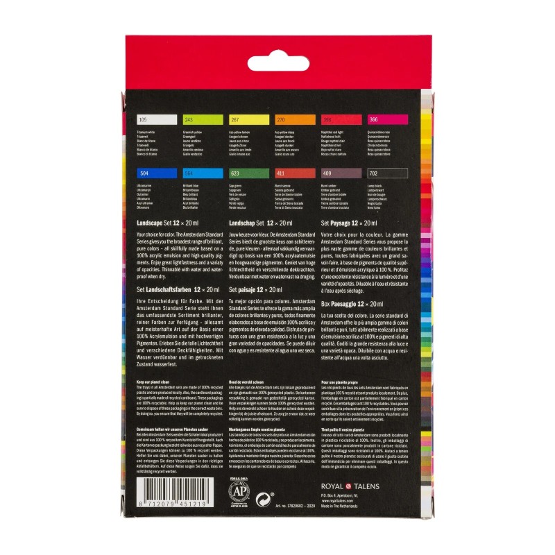 Amsterdam : Standart Akrilik Boya Seti : Landscape Set : 12 Renk x 20 ml