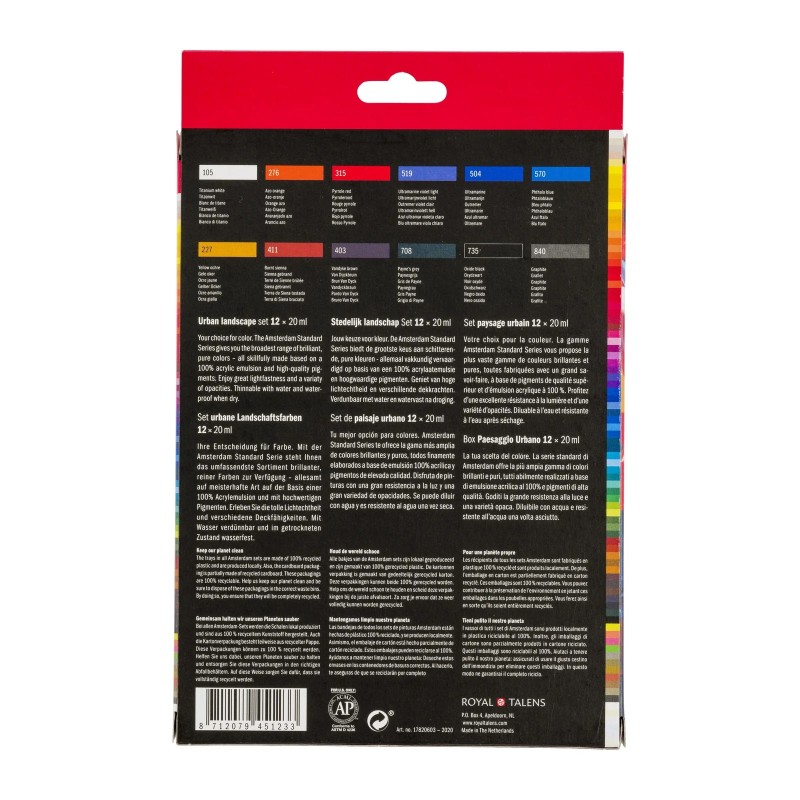 Amsterdam : Standart Akrilik Boya Seti : Urban Landscape Set : 12 Renk x 20 ml