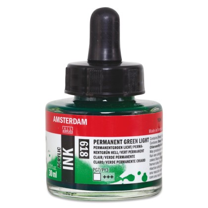 Amsterdam : Akrilik Mürekkep : 30 ml : Permanent Green Light