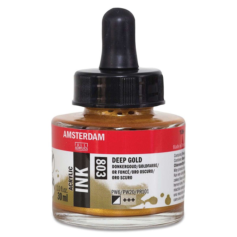 Amsterdam : Akrilik Mürekkep : 30 ml : Deep Gold