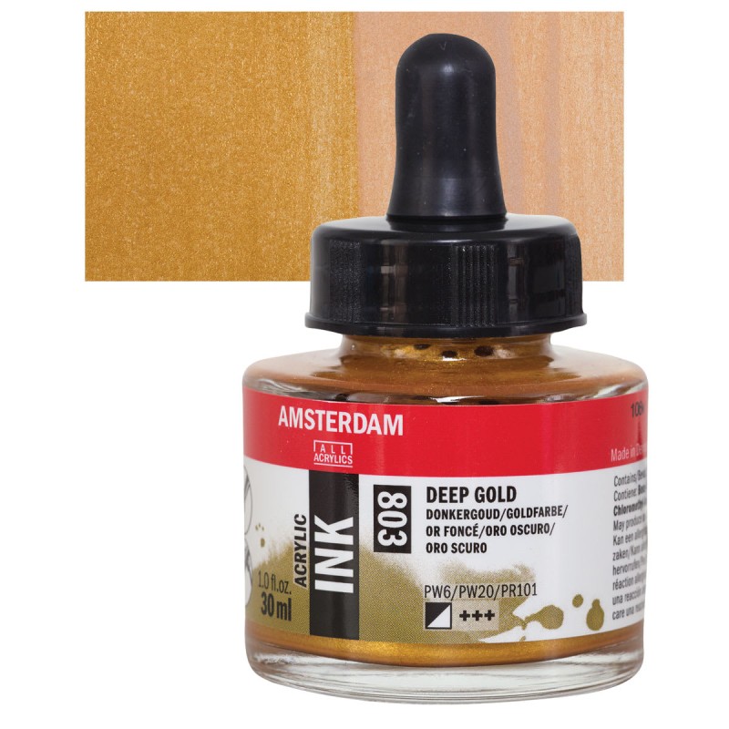 Amsterdam : Akrilik Mürekkep : 30 ml : Deep Gold