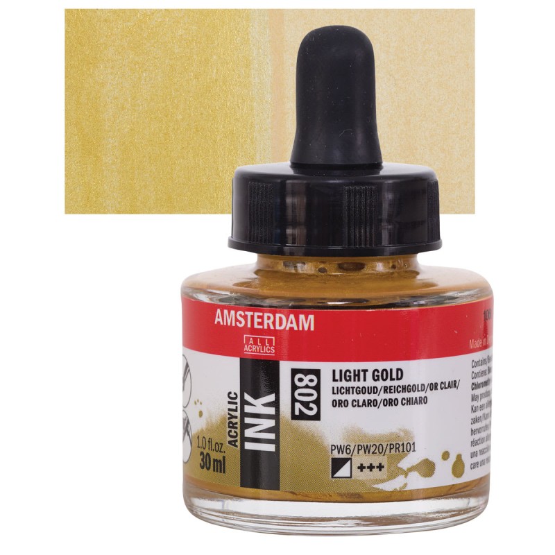 Amsterdam : Akrilik Mürekkep : 30 ml : Light Gold