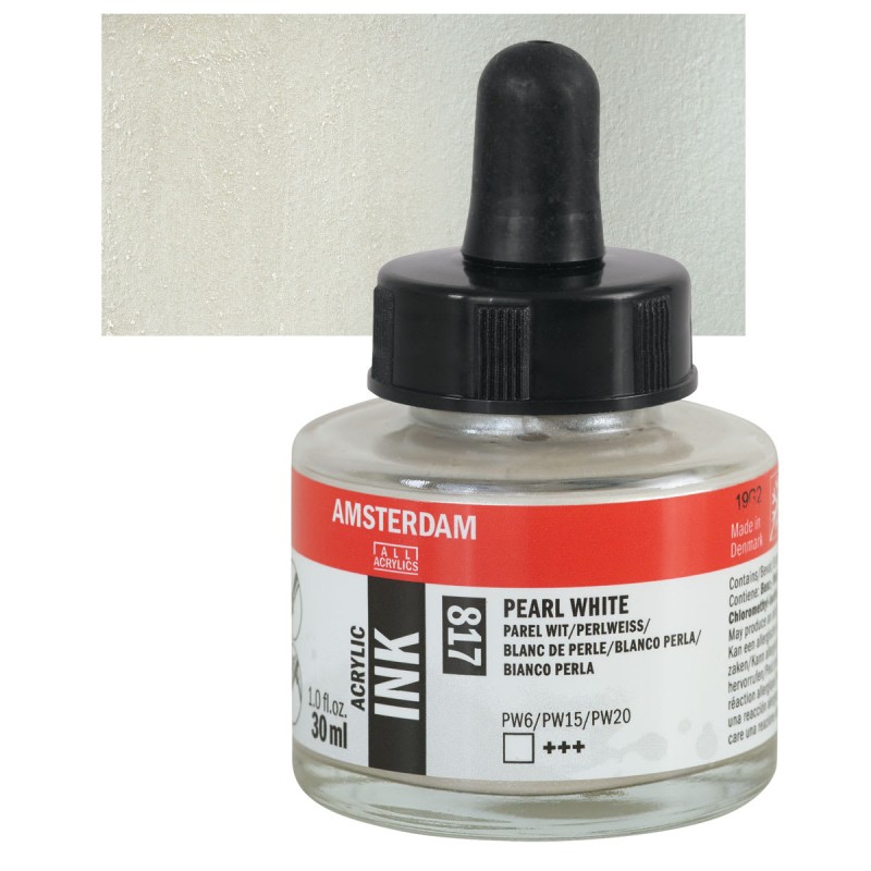 Amsterdam : Akrilik Mürekkep : 30 ml : Pearl White