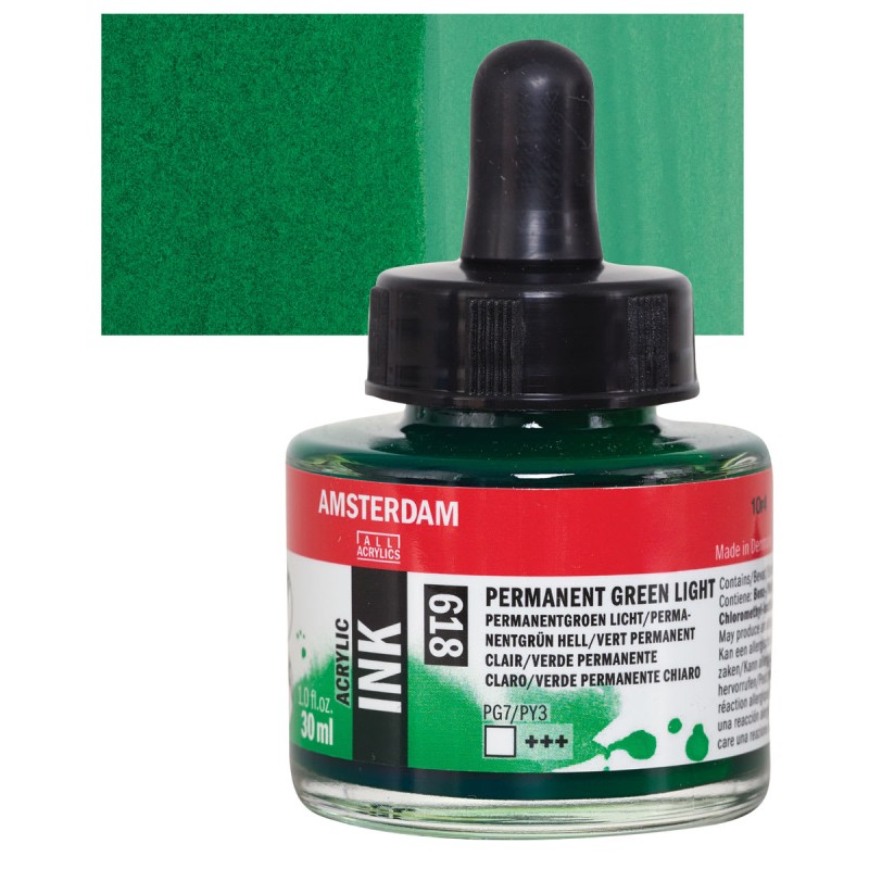 Amsterdam : Akrilik Mürekkep : 30 ml : Permanent Green Light