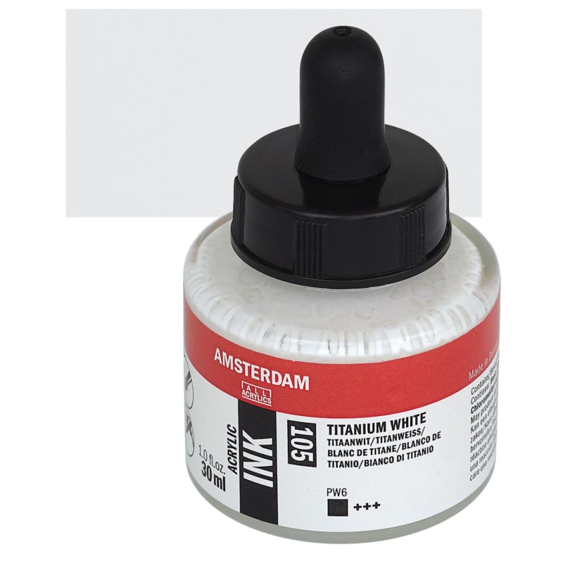Amsterdam : Akrilik Mürekkep : 30 ml : Titanium White