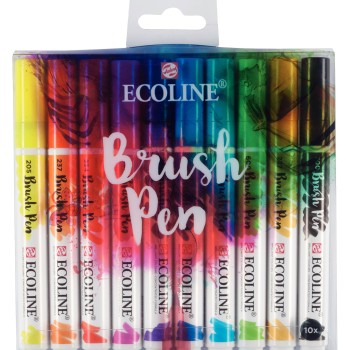 Talens : Ecoline : Fırça Uçlu Kalem Seti : 10 Renk
