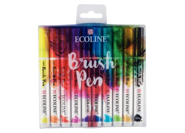 Talens : Ecoline : Fırça Uçlu Kalem Seti : 10 Renk