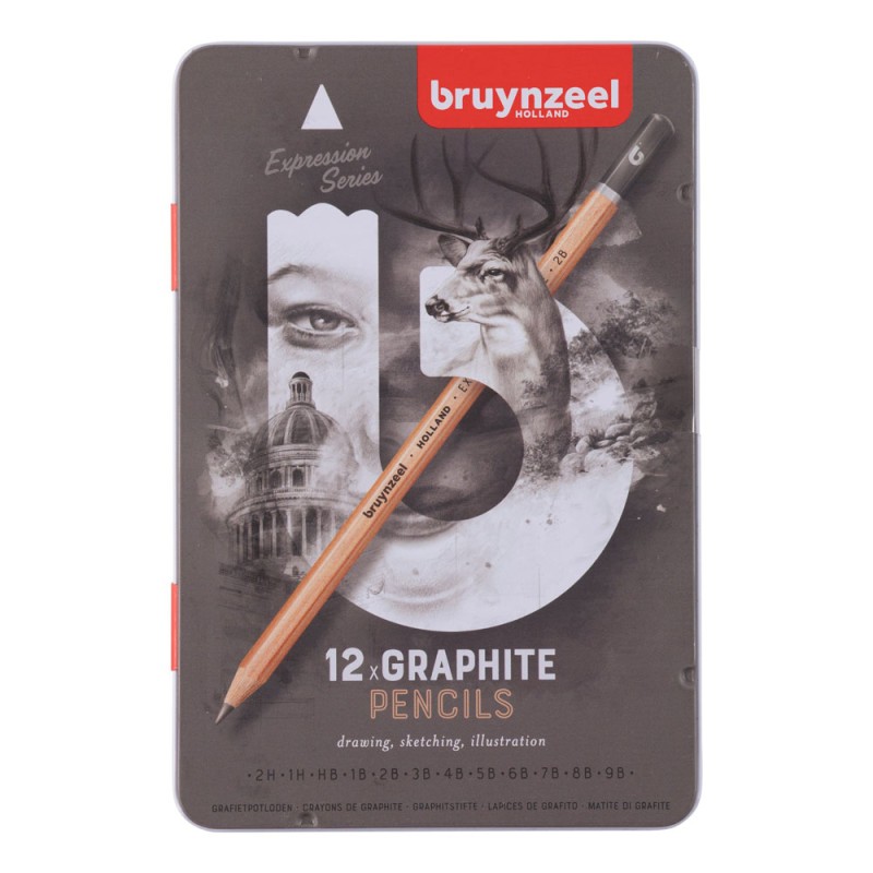 Bruynzeel : Expression : Grafit Kalem Seti : 12 Parça (Metal Kutu)