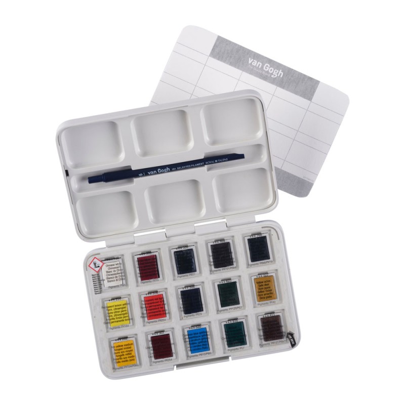 Van Gogh : Yarım Tablet Sulu Boya Seti : Basic Colours : 12 Renk (+ 3 Renk)