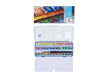 Van Gogh : Yarım Tablet Sulu Boya Seti : 36 Renk (Metal Kutu)