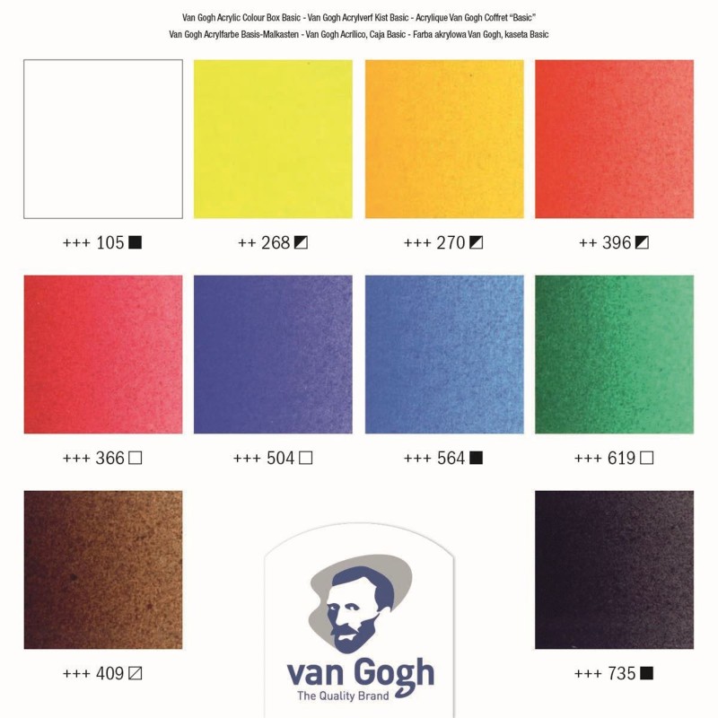 Van Gogh : Akrilik Boya Seti : 10 Renk (Ahşap Kutu)
