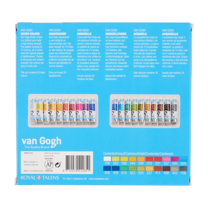 Van Gogh : Tüp Sulu Boya Seti : 20 Renk x10 ml