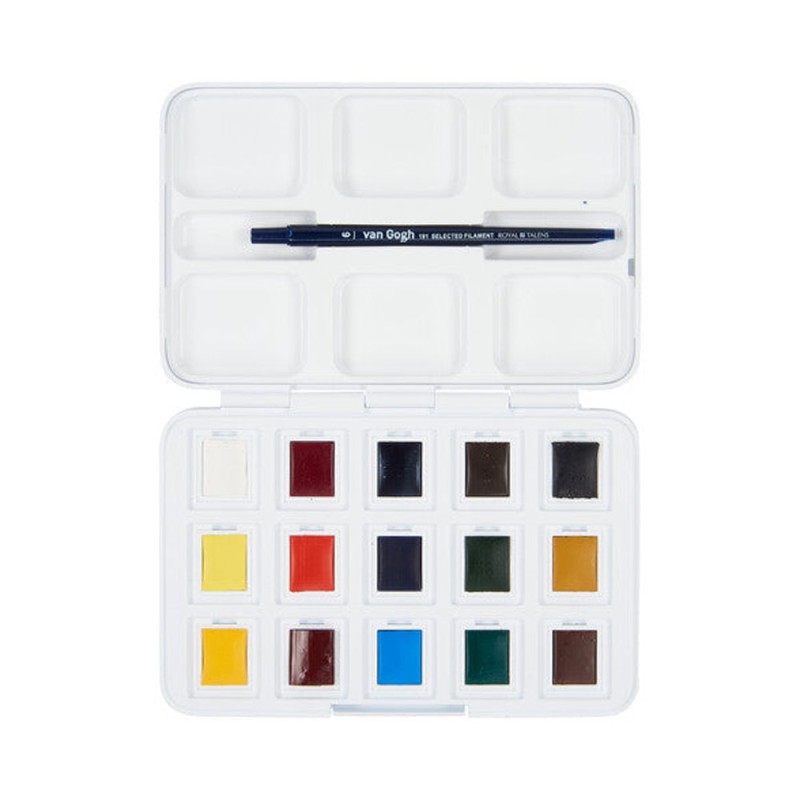 Van Gogh : Yarım Tablet Sulu Boya Seti : Basic Colours : 12 Renk (+ 3 Renk)