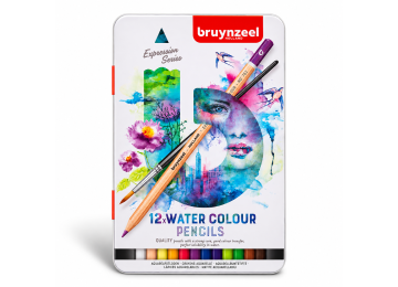 Bruynzeel : Expression : Sulu Boya Kalem Seti : 12 Renk (Metal Kutu)
