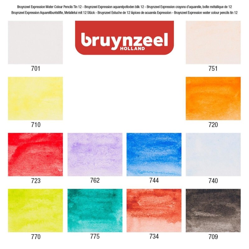 Bruynzeel : Expression : Sulu Boya Kalem Seti : 12 Renk (Metal Kutu)