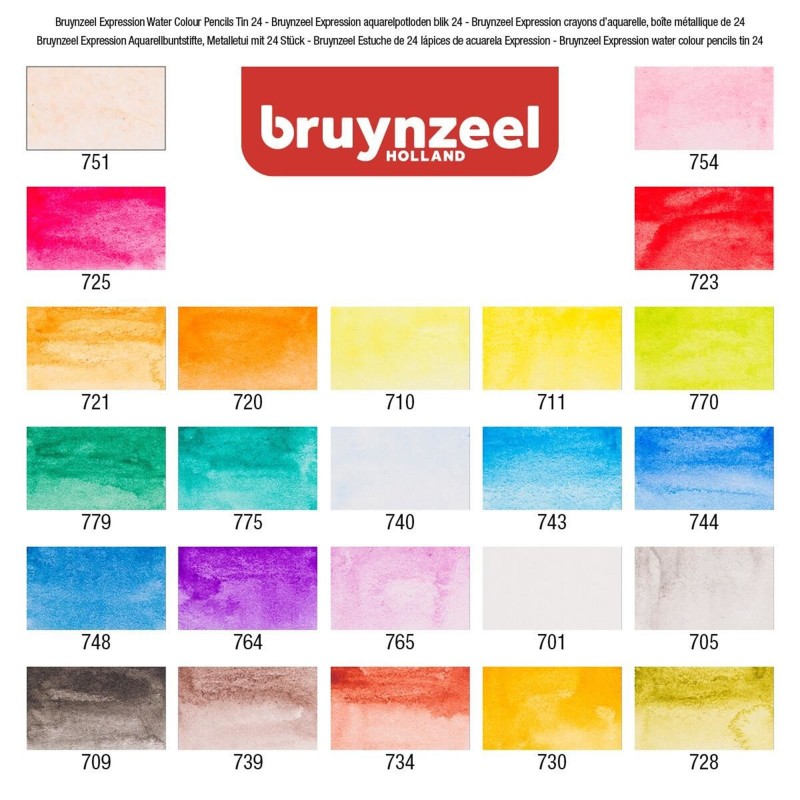Bruynzeel : Expression : Sulu Boya Kalem Seti : 24 Renk (Metal Kutu)