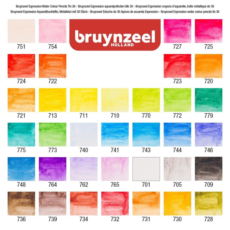 Bruynzeel : Expression : Sulu Boya Kalem Seti : 36 Renk (Metal Kutu)