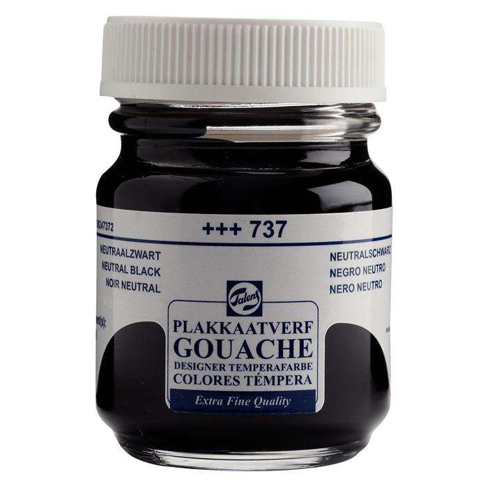 Talens : Gouache : Guaj Boya : 50 ml : Neutral Black