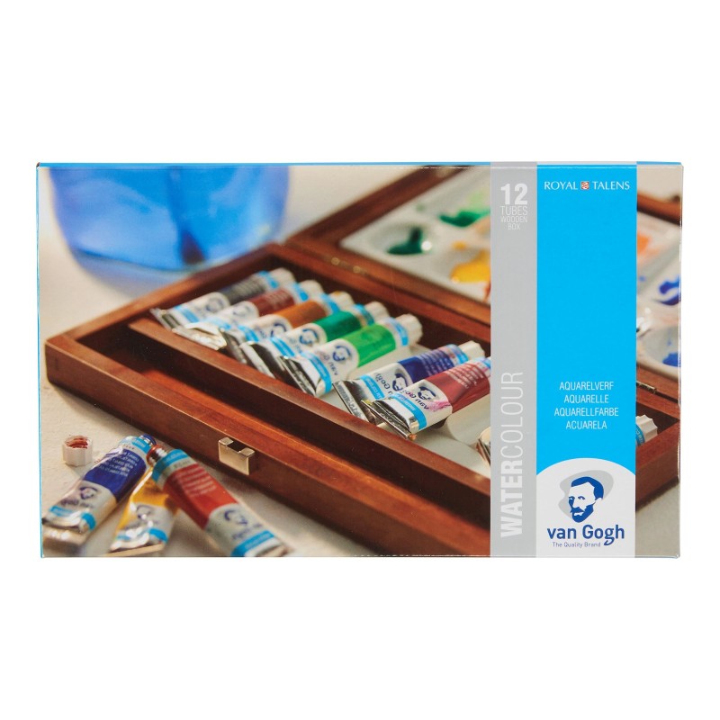 Van Gogh : Tüp Sulu Boya Seti : 12 Renk x10 ml : Ahşap Kutu (Aksesuar)