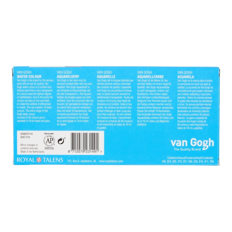 Van Gogh : Tüp Sulu Boya Seti : 10 Renk x10 ml