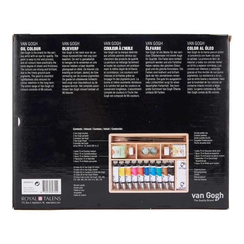 Van Gogh : Yağlı Boya Seti : Basic Set : 10 Renk x 40 ml : Ahşap Kutu