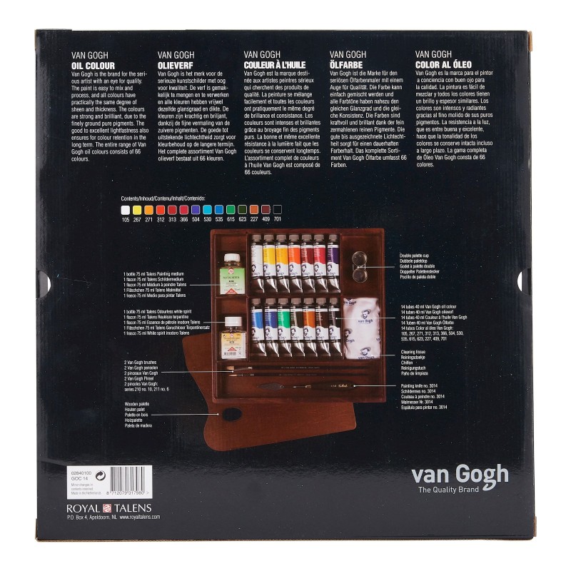 Van Gogh : Yağlı Boya Seti : Inspiration Set : 14 Renk x 40 ml : Ahşap Kutu