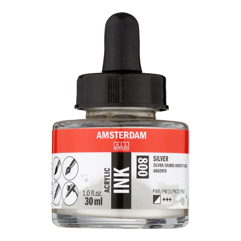 Amsterdam : Akrilik Mürekkep : 30 ml : Silver