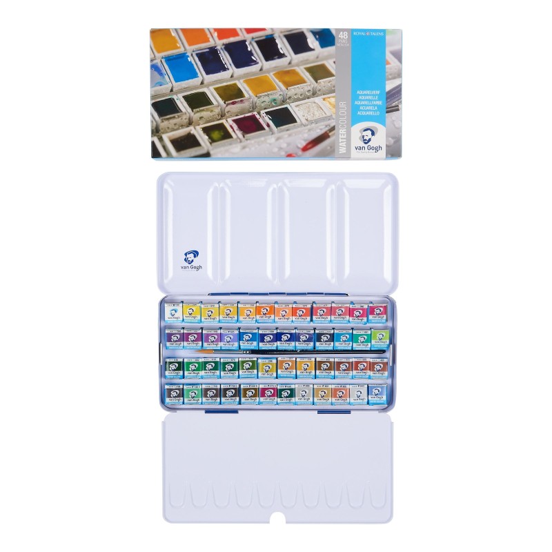 Van Gogh : Yarım Tablet Sulu Boya Seti : 48 Renk (Metal Kutu)