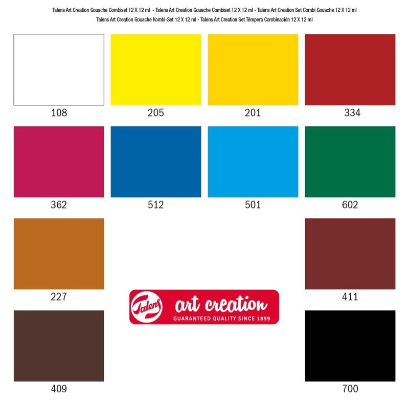 Talens : Art Creation : Guaj Boya Seti : 12 Renk x 12 ml
