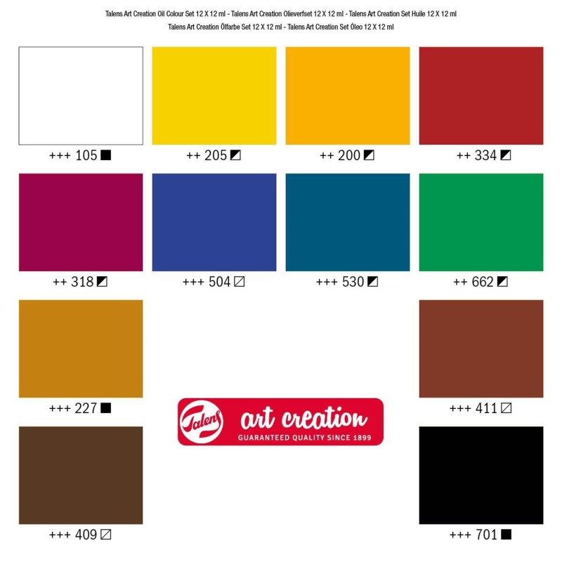 Talens : Art Creation : Yağlı Boya Seti : 12 Renk x 12 ml