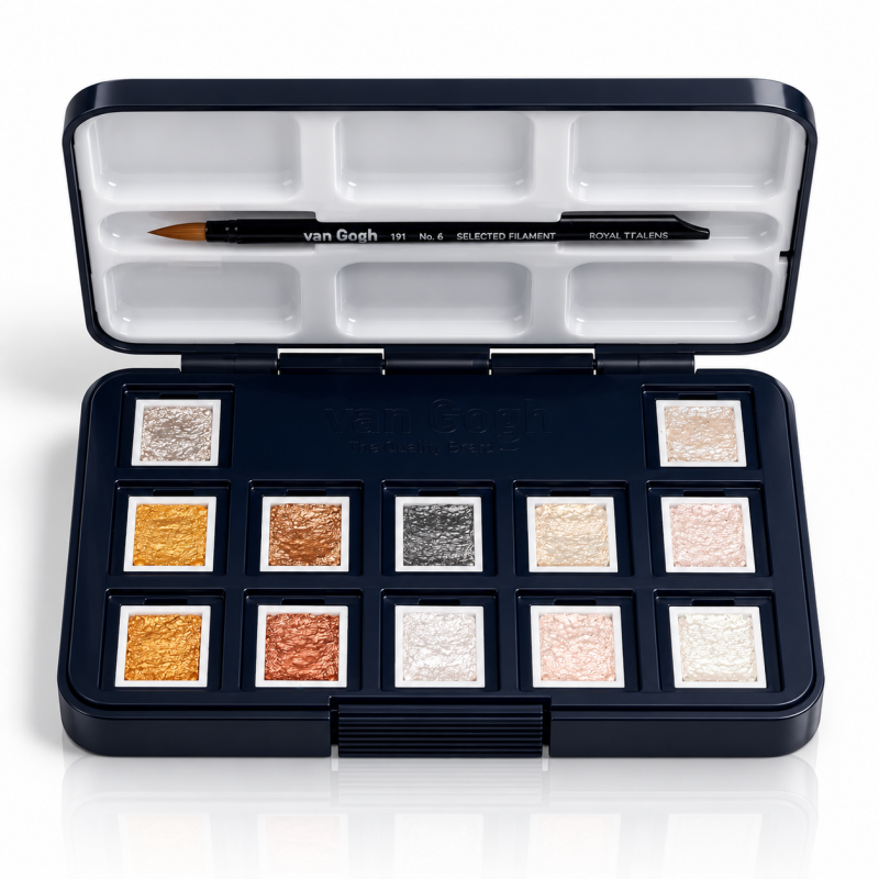 Van Gogh : Yarım Tablet Sulu Boya Seti : Specialty Colours : 12 Renk