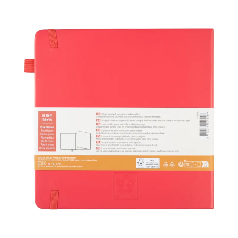 Sakura : Noktalı Eskiz & Çizim Not Defteri : Kırmızı : 20 x 20 : 140 gr : 80 Yaprak