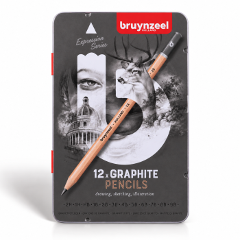 Bruynzeel : Expression : Grafit Kalem Seti : 12 Parça (Metal Kutu)