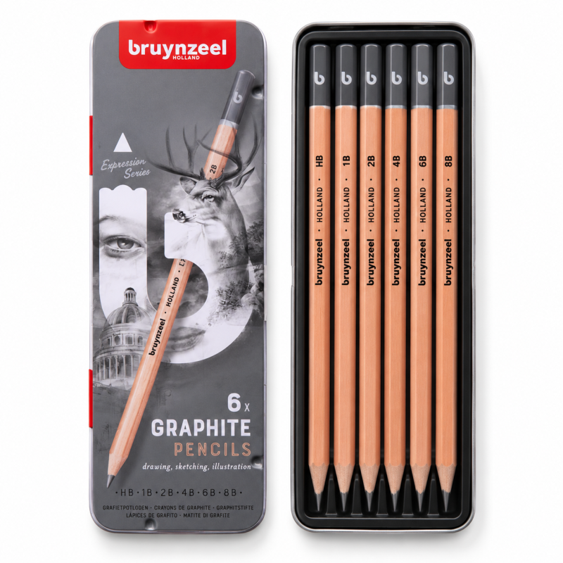 Bruynzeel : Expression : Grafit Kalem Seti : 6 Parça (Metal Kutu)