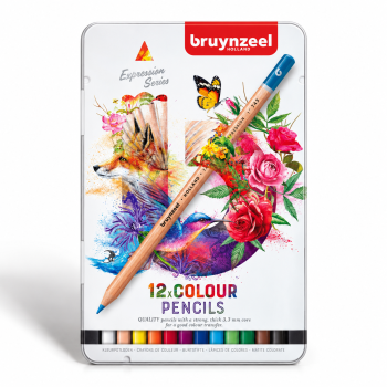 Bruynzeel : Expression : Kuru Boya Kalem Seti : 12 Renk (Metal Kutu)