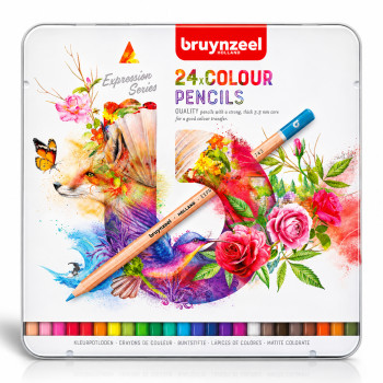 Bruynzeel : Expression : Kuru Boya Kalem Seti : 24 Renk (Metal Kutu)