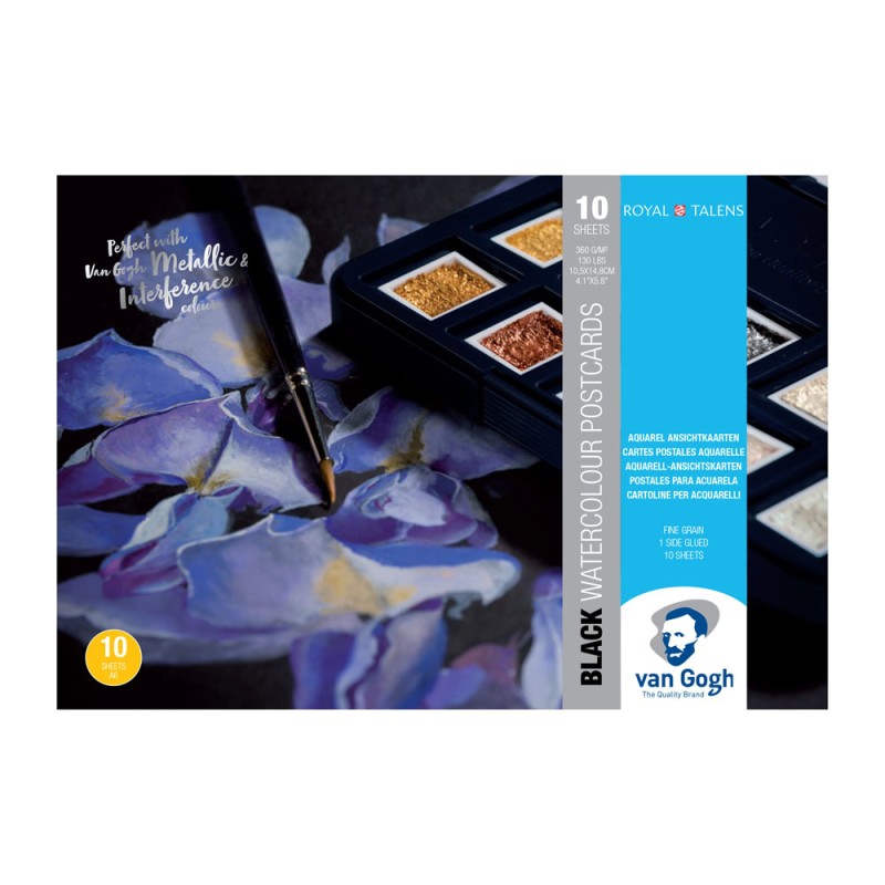 Van Gogh : Sulu Boya Bloğu : Siyah : Postcard : 360 gr : 10 Yaprak