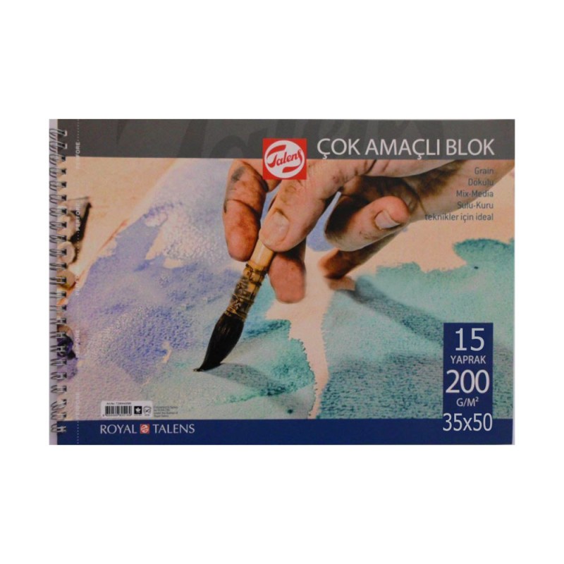 Talens : Çok Amaçlı Resim Defteri : 35 x 50 : 200 gr : 15 Yaprak