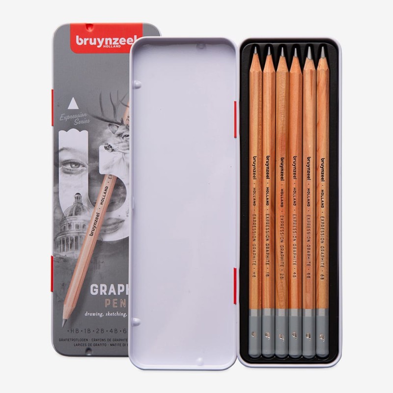 Bruynzeel : Expression : Grafit Kalem Seti : 6 Parça (Metal Kutu)